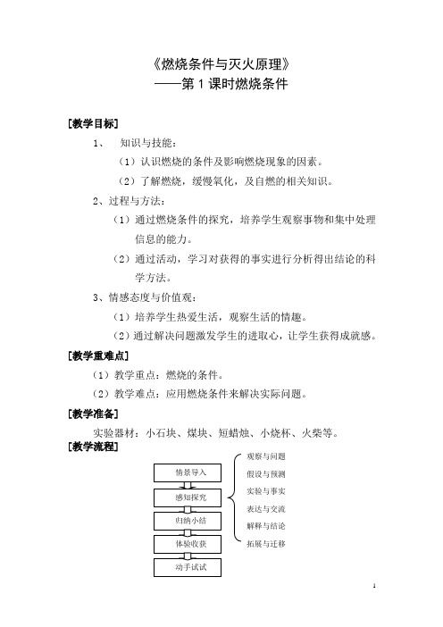 燃烧条件与灭火原理教学设计