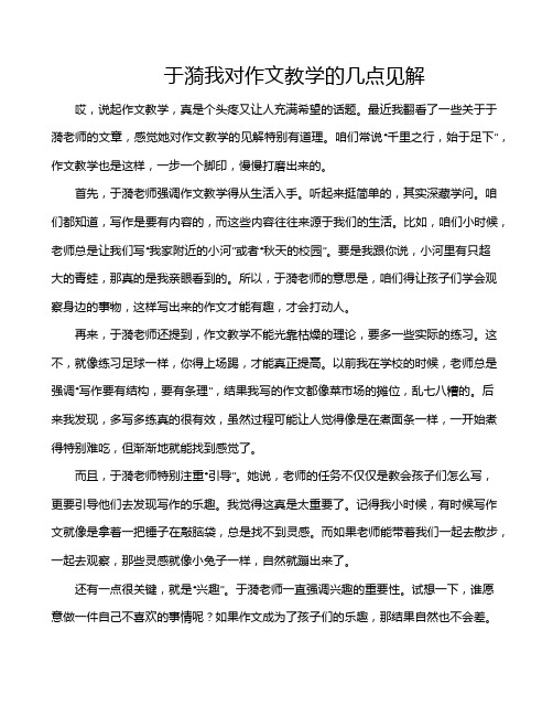 于漪我对作文教学的几点见解