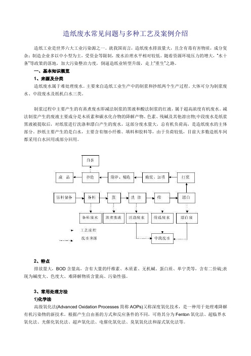 造纸废水常见问题与多种工艺及案例介绍