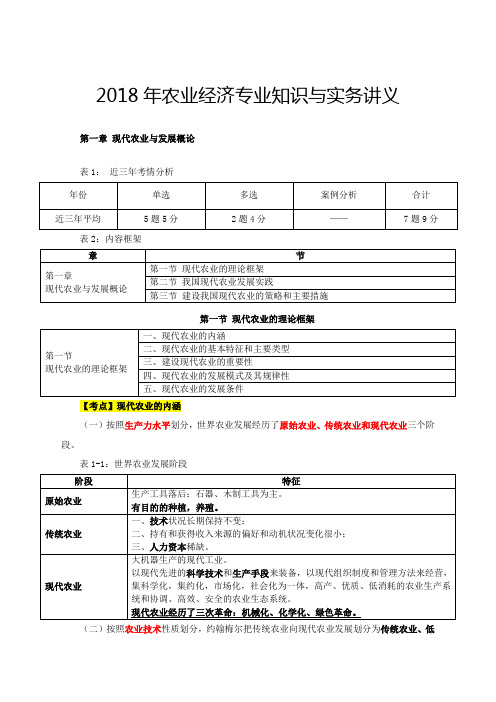 农业经济专业知识与实务讲义