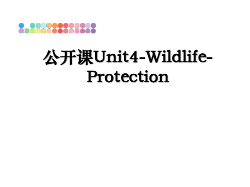 最新公开课Unit4-Wildlife-Protection教学讲义ppt课件