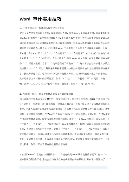 Word 审计实用技巧