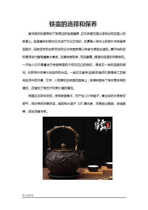 铁壶的选择与保养(除锈方法)