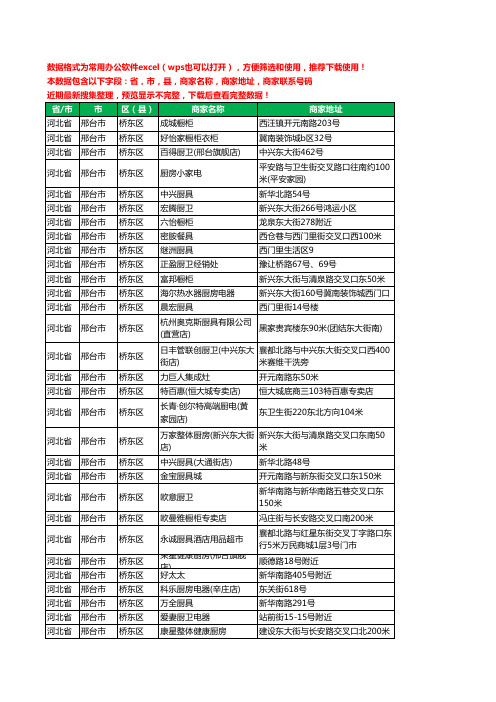 新版河北省邢台市桥东区厨卫电器工商企业公司名录名单大全64家