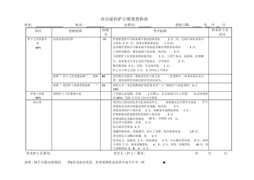 护士每月考核表新