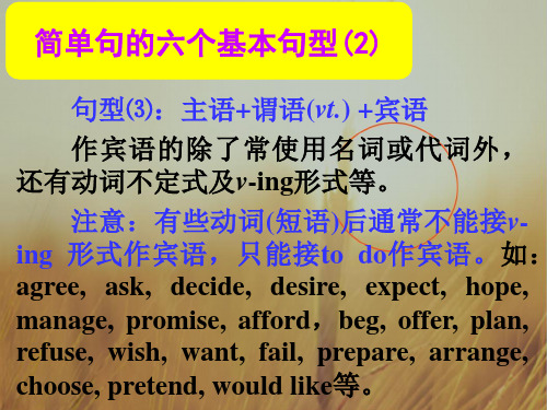 名师小课堂2018届高三英语一轮复习课件：阅读写作技能 6.简单句的六个基本句型2