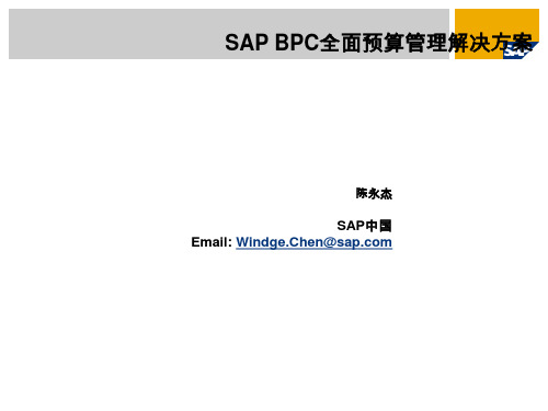 SAP B资料新PC全面预算管理解决方案