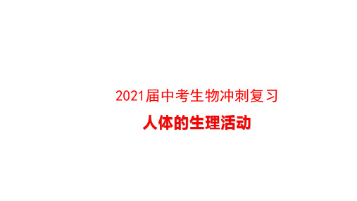 2021届中考生物冲刺复习人体的生理活动