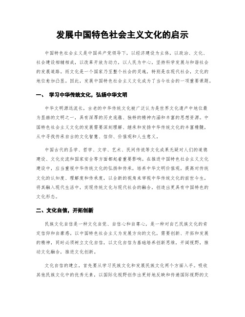 发展中国特色社会主义文化的启示