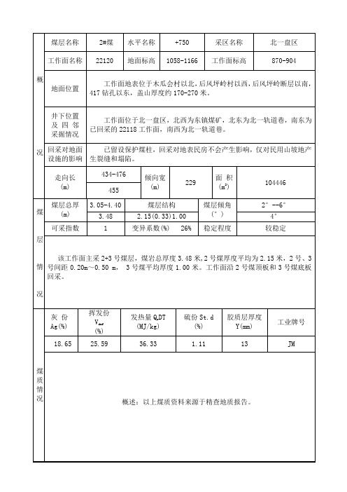 22120回采地质说明书