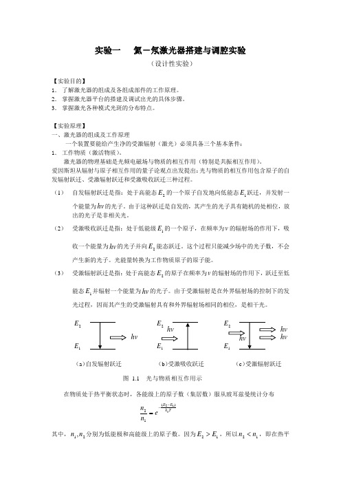 激光原理与器件实验指导书