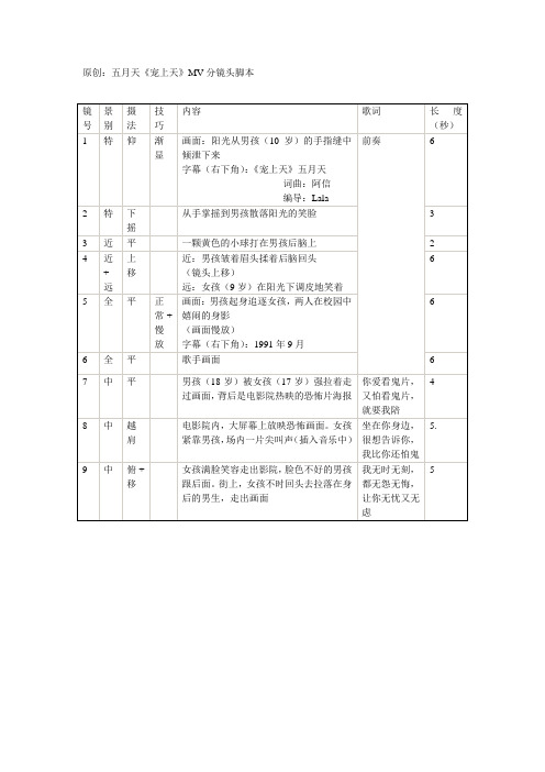 (完整版)很详细的分镜头脚本范文