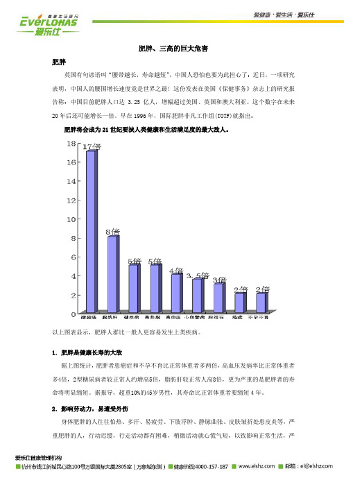 肥胖与三高的危害