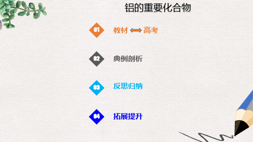 2019届高考化学总复习第3章金属及其化合物第2讲镁铝及其重要化合物3.2.3铝的重要化合物考点课件新人教版