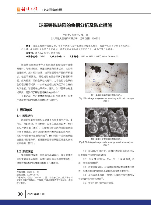 球墨铸铁缺陷的金相分析及防止措施