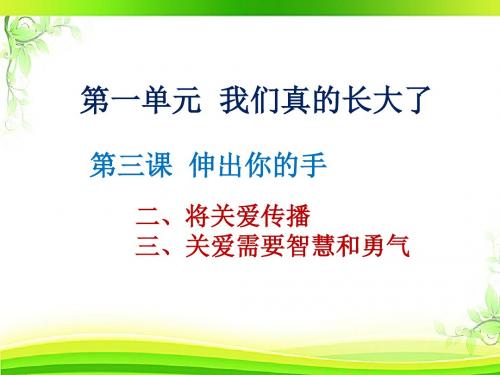 人民版九年级道德与法治上册第三课第二框 将关爱传播 (共12张PPT)