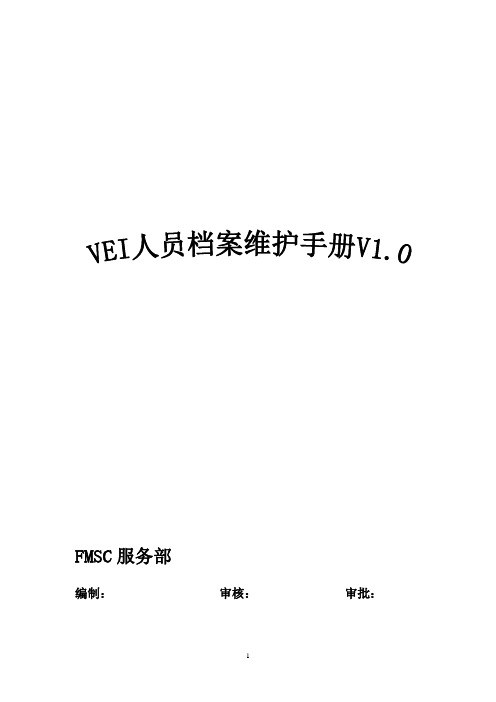 VEI人员档案维护手册 V1.0