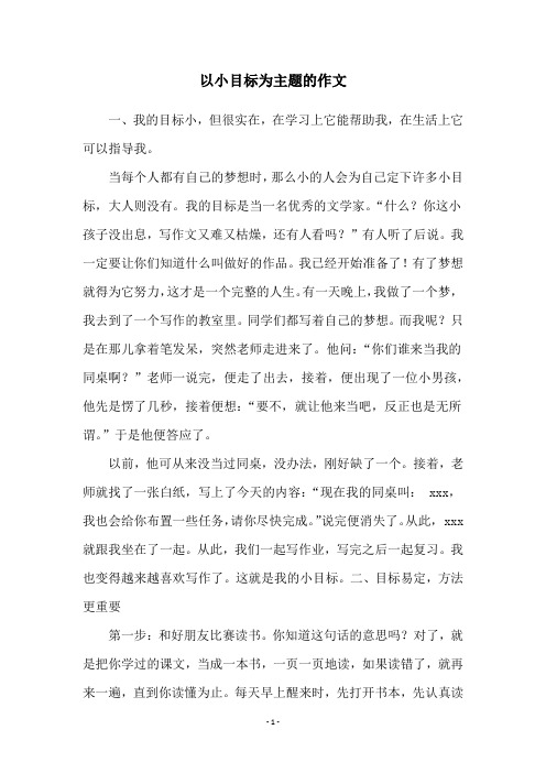 以小目标为主题的作文