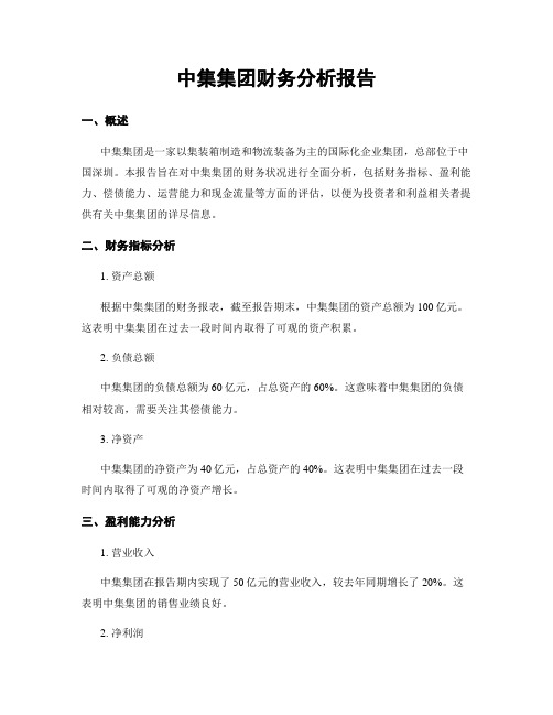 中集集团财务分析报告