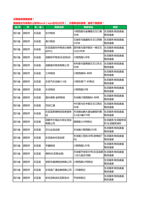 2020新版四川省资阳市乐至县货运工商企业公司商家名录名单黄页联系方式电话大全21家