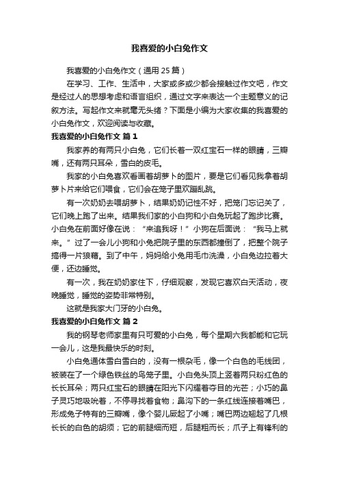 我喜爱的小白兔作文