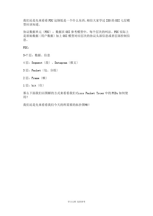 使用Cisco-Packet-Tracer之图解PDUs的使用