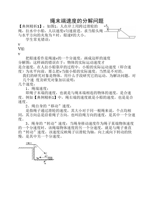 绳末端速度的分解问题