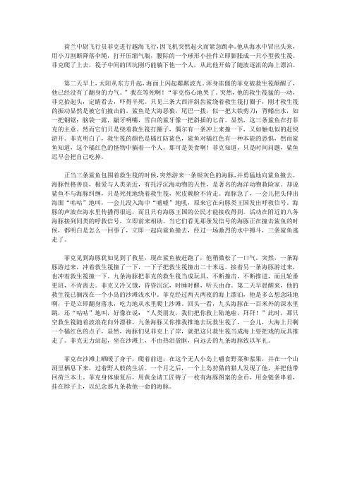 青少年最喜欢的传奇故事_海豚勇救飞行员