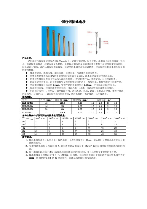 铜包钢接地电极