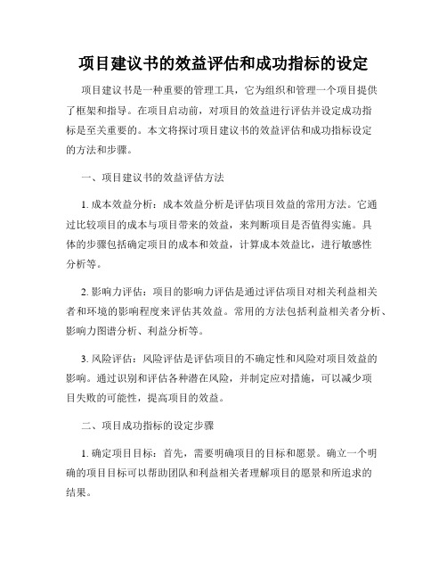 项目建议书的效益评估和成功指标的设定