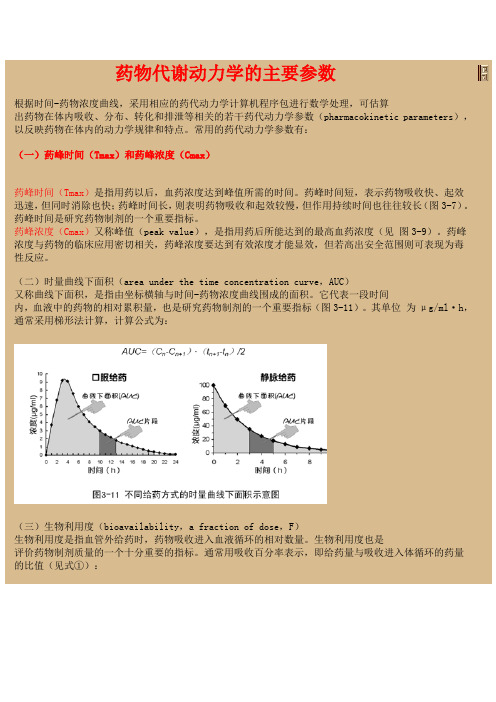 药代主要参数