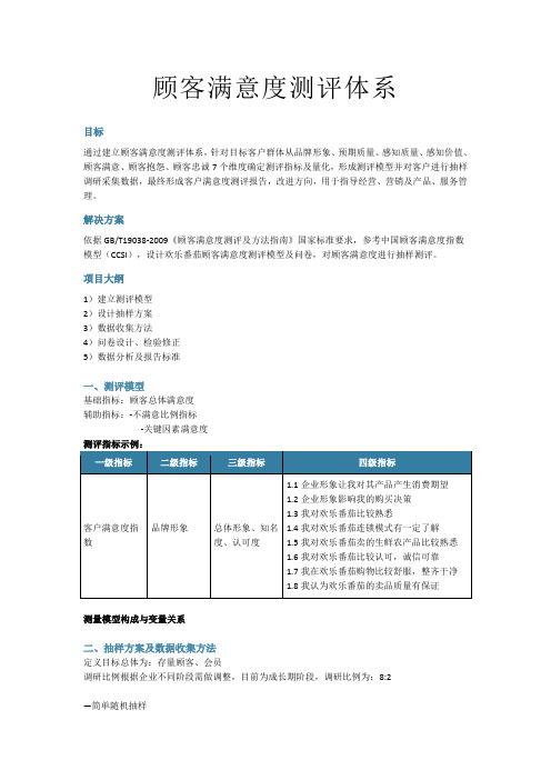 顾客满意度测评体系