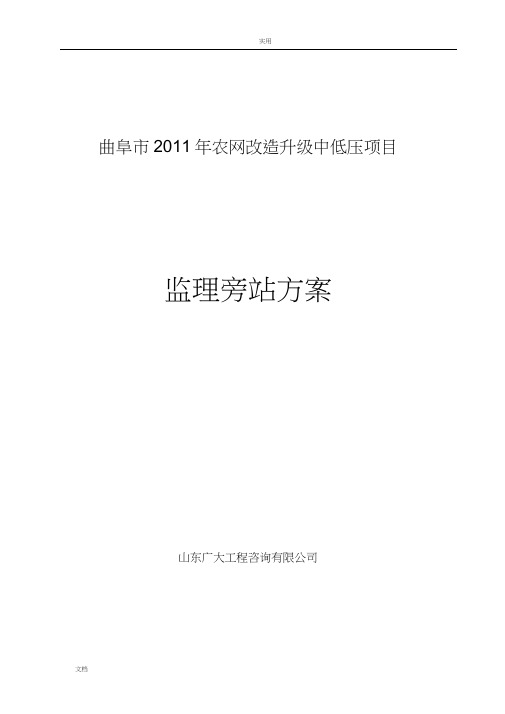 农网升级改造__旁站监理方案设计