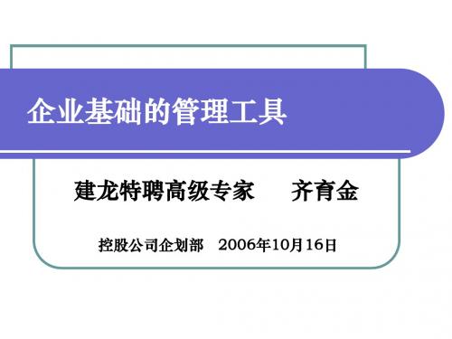 精选企业基础的管理工具1016 (2)资料