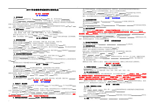经济生活2019年合格性考试知识点
