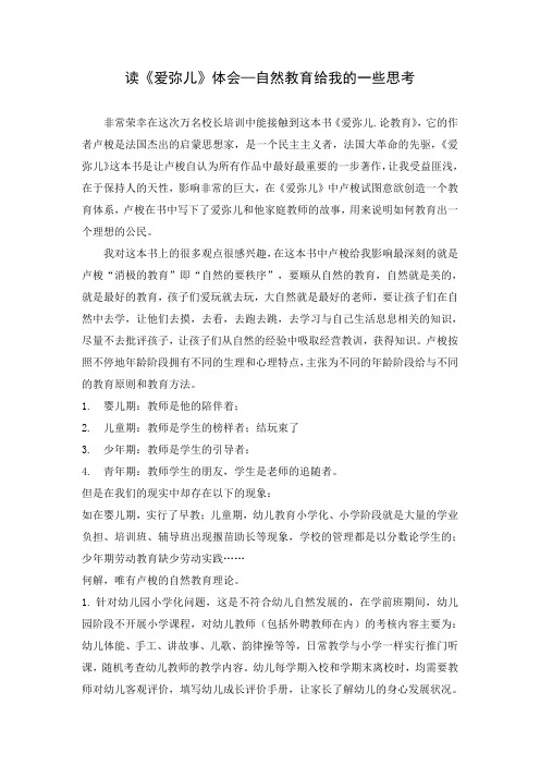 教师读《爱弥儿》心得体会2