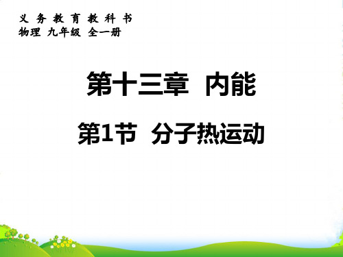 新人教版九年级物理全册第十三章第一节 《分子热运动》教学课件共17张PPT (共17张PPT)