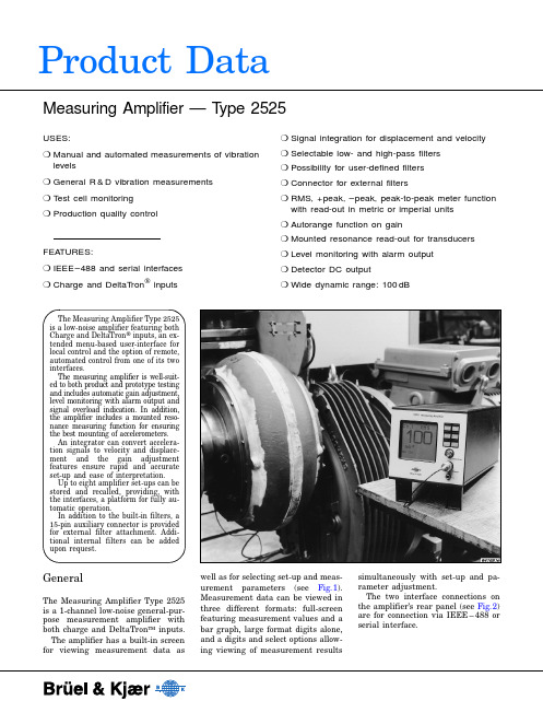 Measuring Amplifier Type 2525 产品说明书