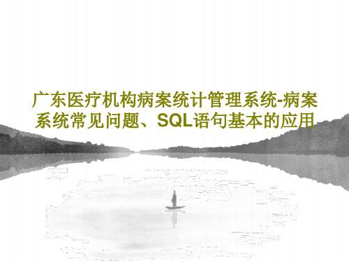 广东医疗机构病案统计管理系统-病案系统常见问题、SQL语句基本的应用74页PPT