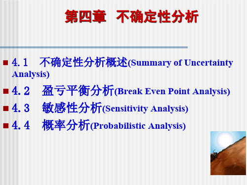 技术经济学第4章不确定性