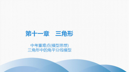 最新人教版八年级上册数学第十一章三角形 中考重难点(模型思想) 三角形中的角平分线模型