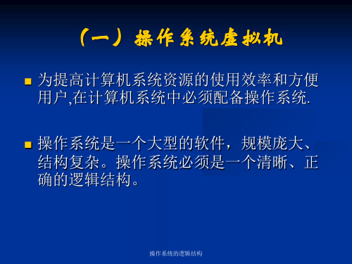 操作系统的逻辑结构课件