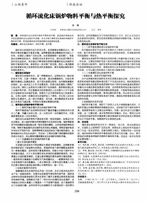 循环流化床锅炉物料平衡与热平衡探究