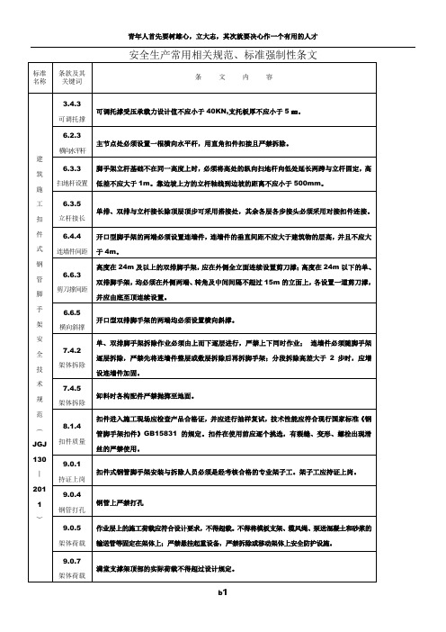 工程建设标准强制性条文(施工安全)2013年版