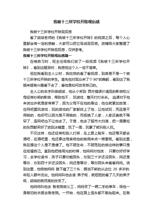 我被十三所学校开除观后感