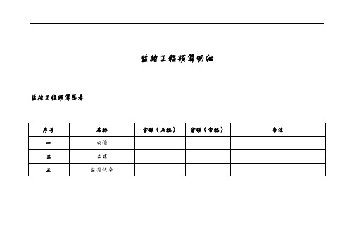 监控工程预算明细1