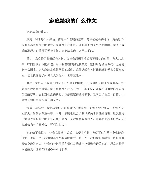 家庭给我的什么作文