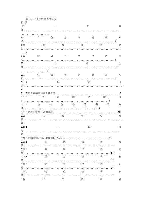 柳钢实习报告