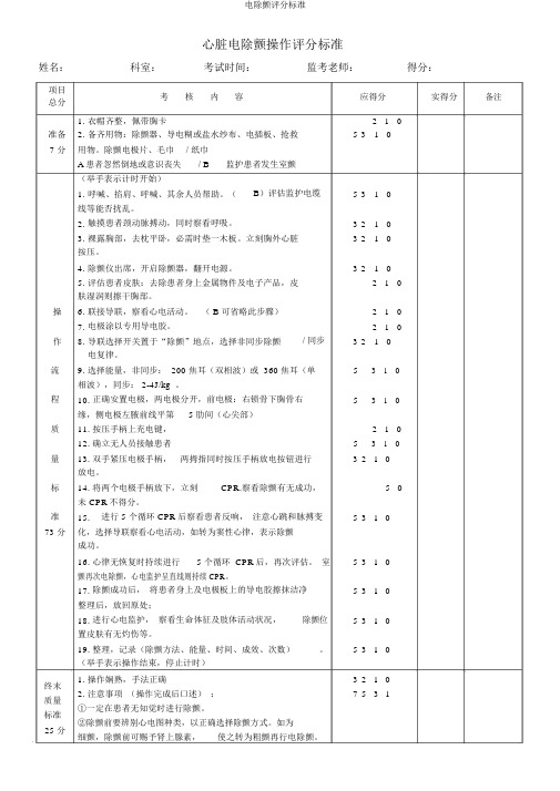 电除颤评分标准