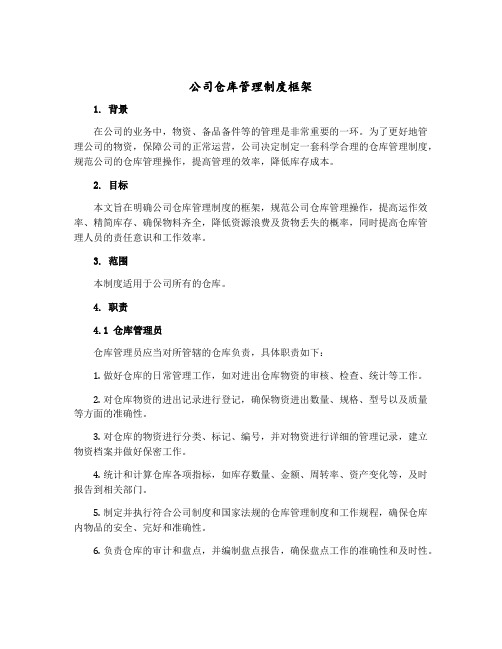 公司仓库管理制度框架